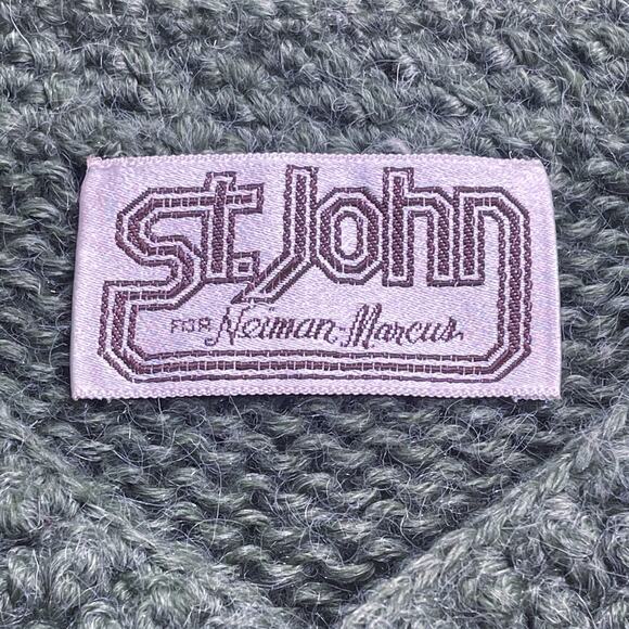 St. John For Neiman Marcus Vintage 1970s Green Wool Cardigan Small - Picture 4 of 4